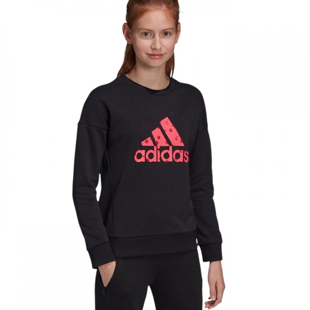 Adidas Bluza Dziewczęca Wkładana Duże Logo Czarna