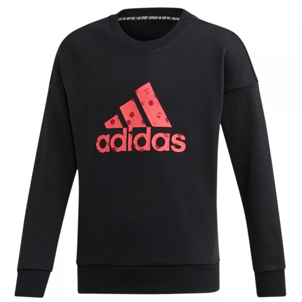 Adidas Bluza Dziewczęca Wkładana Duże Logo Czarna
