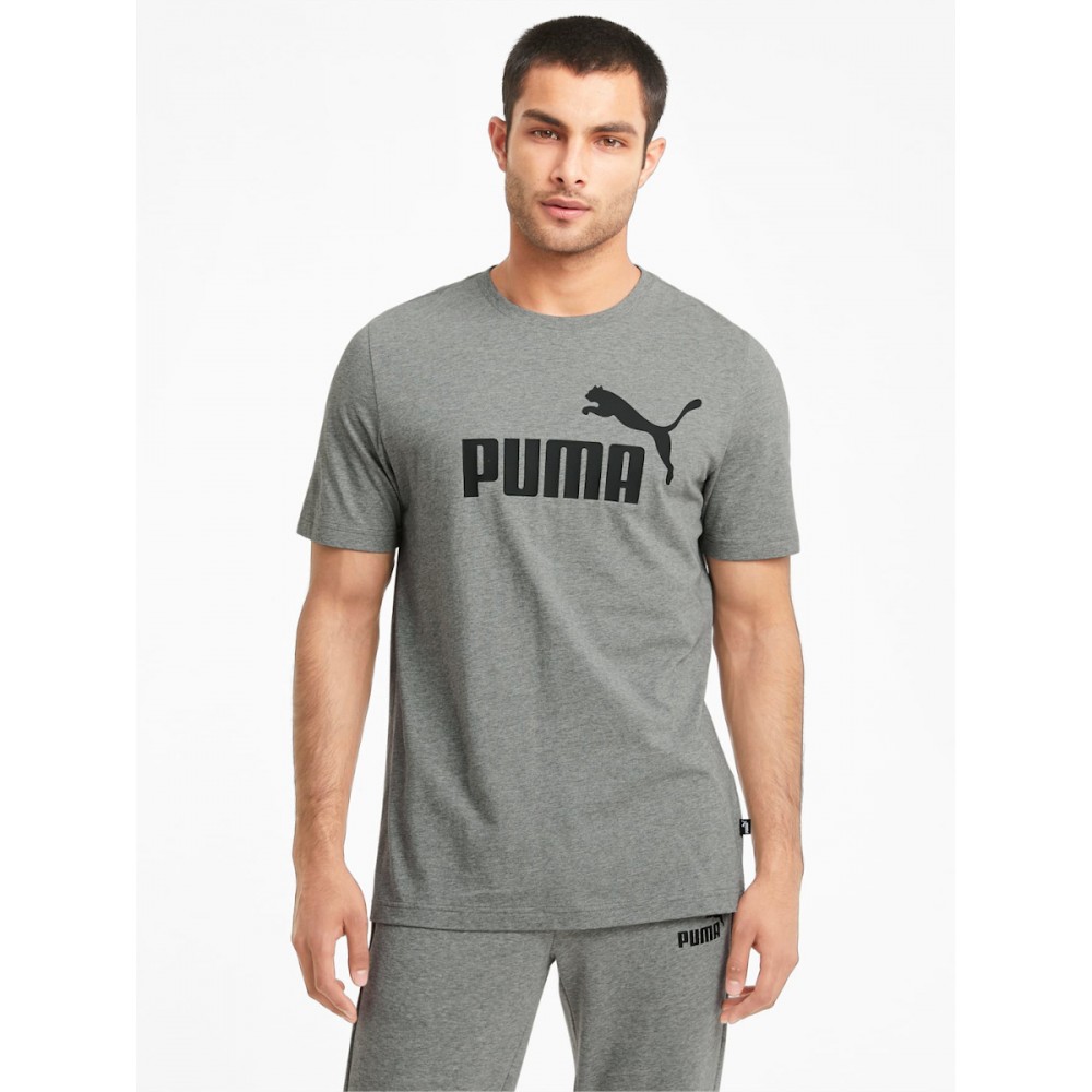 Koszulka Męska Puma T-Shirt Bawełna Szary Melanż