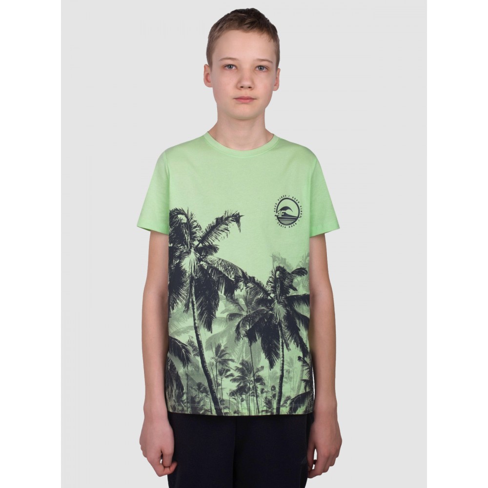 Koszulka Chłopięca 4F Sportowa Bawełniana T-Shirt Zielony
