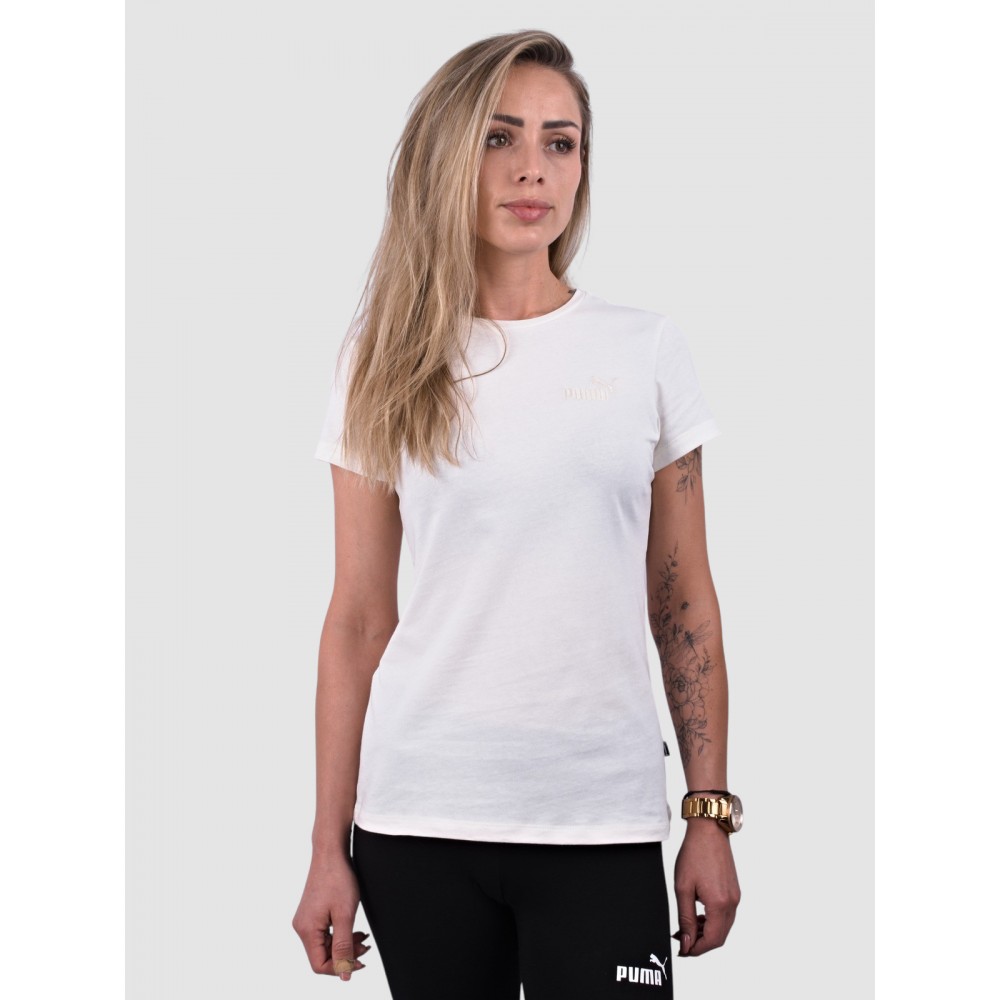 Koszulka Damska Puma Bawełniana T-shirt Ecru