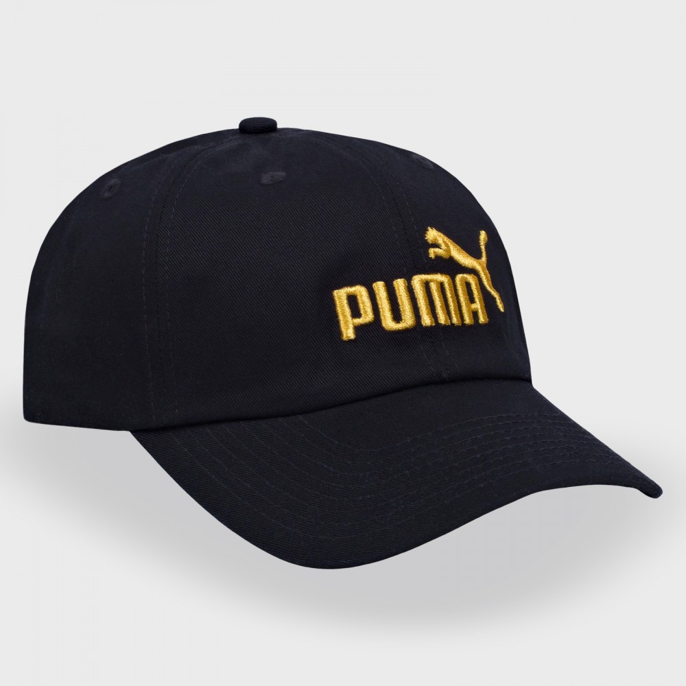 Czapka z Daszkiem Puma Unisex Bejsbolówka Złote Logo Czarna