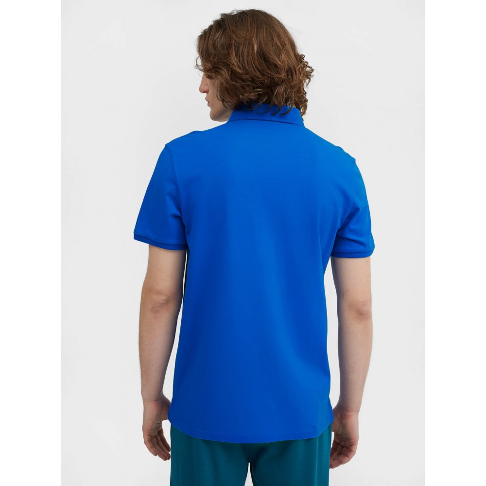 Męska Polówka 4F Koszulka Polo Bawełniana Niebieska