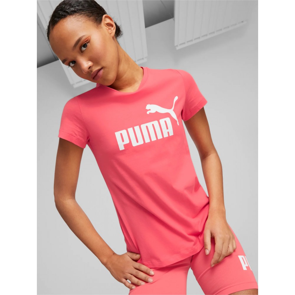 Koszulka Damska Puma Bawełniana T-shirt Koralowa