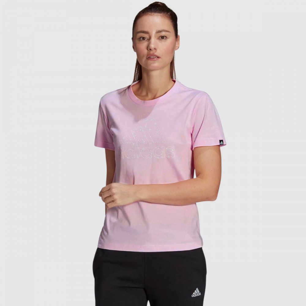 Koszulka Adidas Damska Bawełniana Sportowa Pudrowy Róż