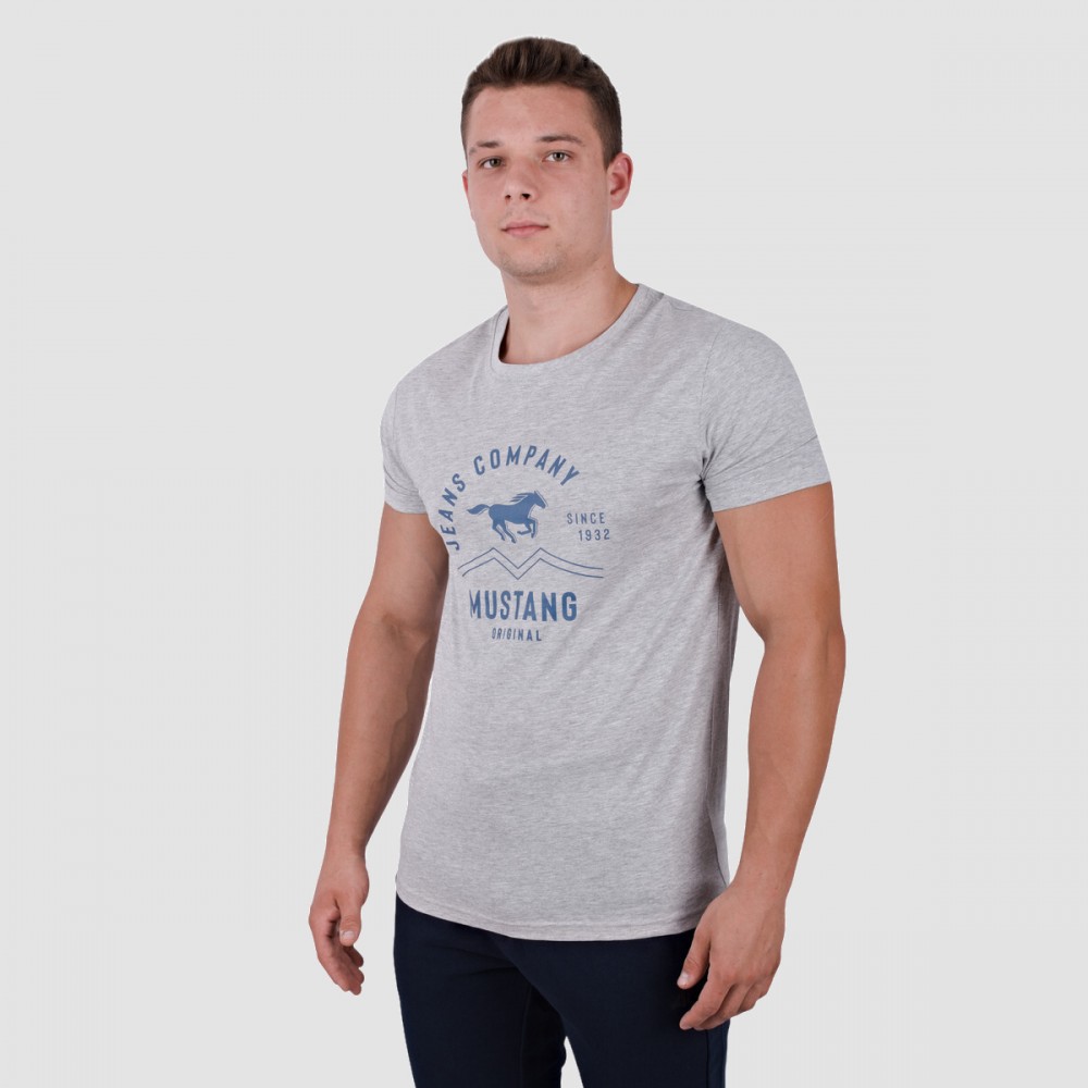 Mustang Koszulka Bawełniana Męska Szara 4223-2100-351