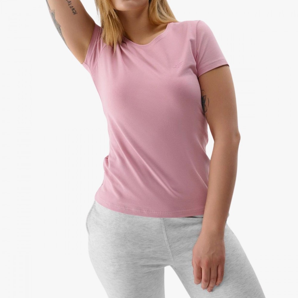 Koszulka Damska Sportowa 4F Bawełniany T-Shirt Różowy