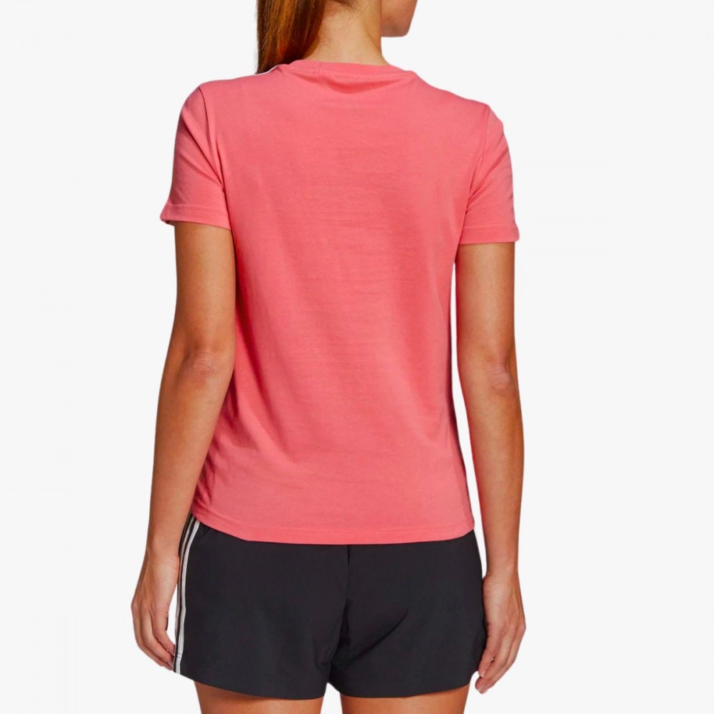 Koszulka Damska Adidas Sportowa Bawełniany T-Shirt Różowy