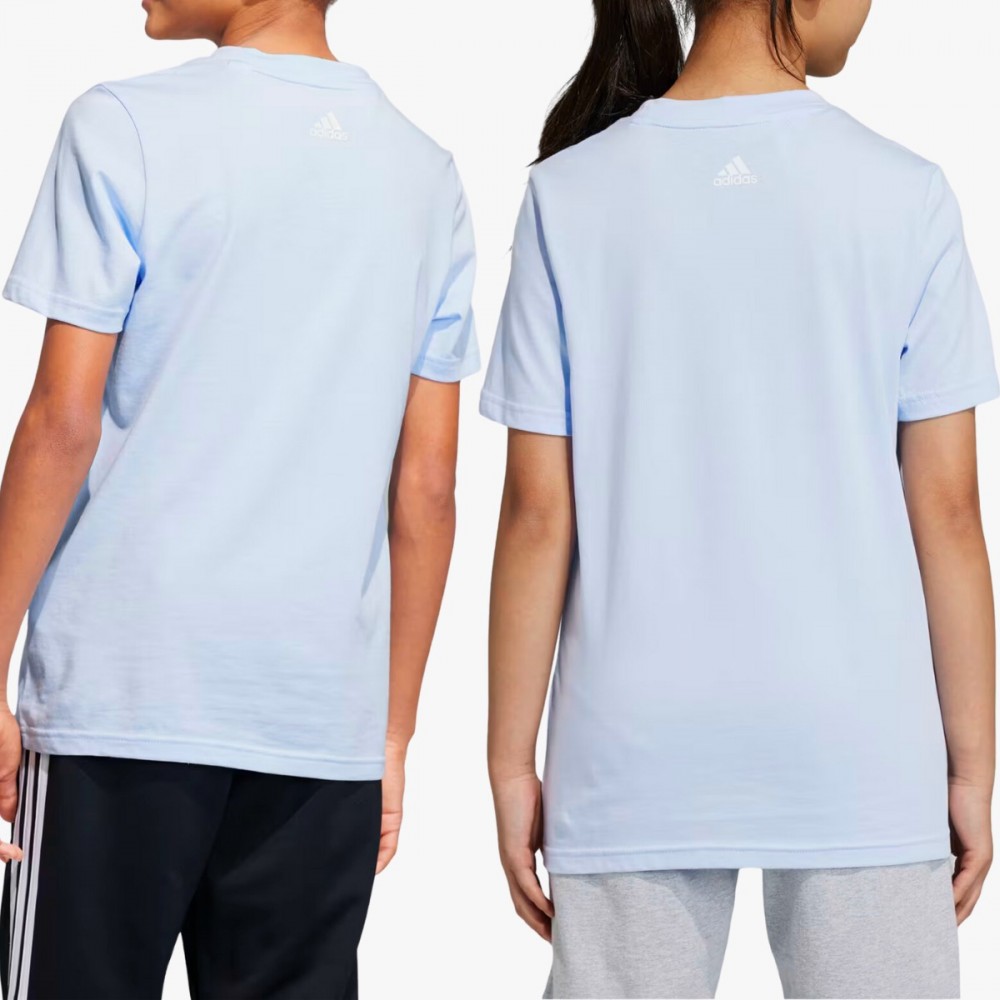 Koszulka Dziewczęca Chłopięca Adidas Unisex Bawełniana Błękitna