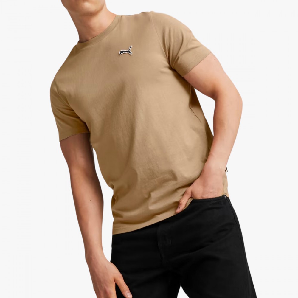 Koszulka Męska Puma T-shirt Bawełniany Beżowy