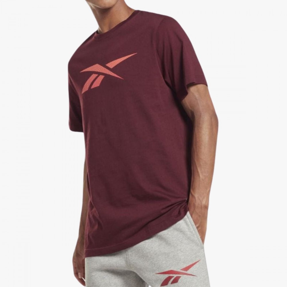 Koszulka Męska Reebok T-Shirt Bawełniany Krótki Rękaw Bordowa