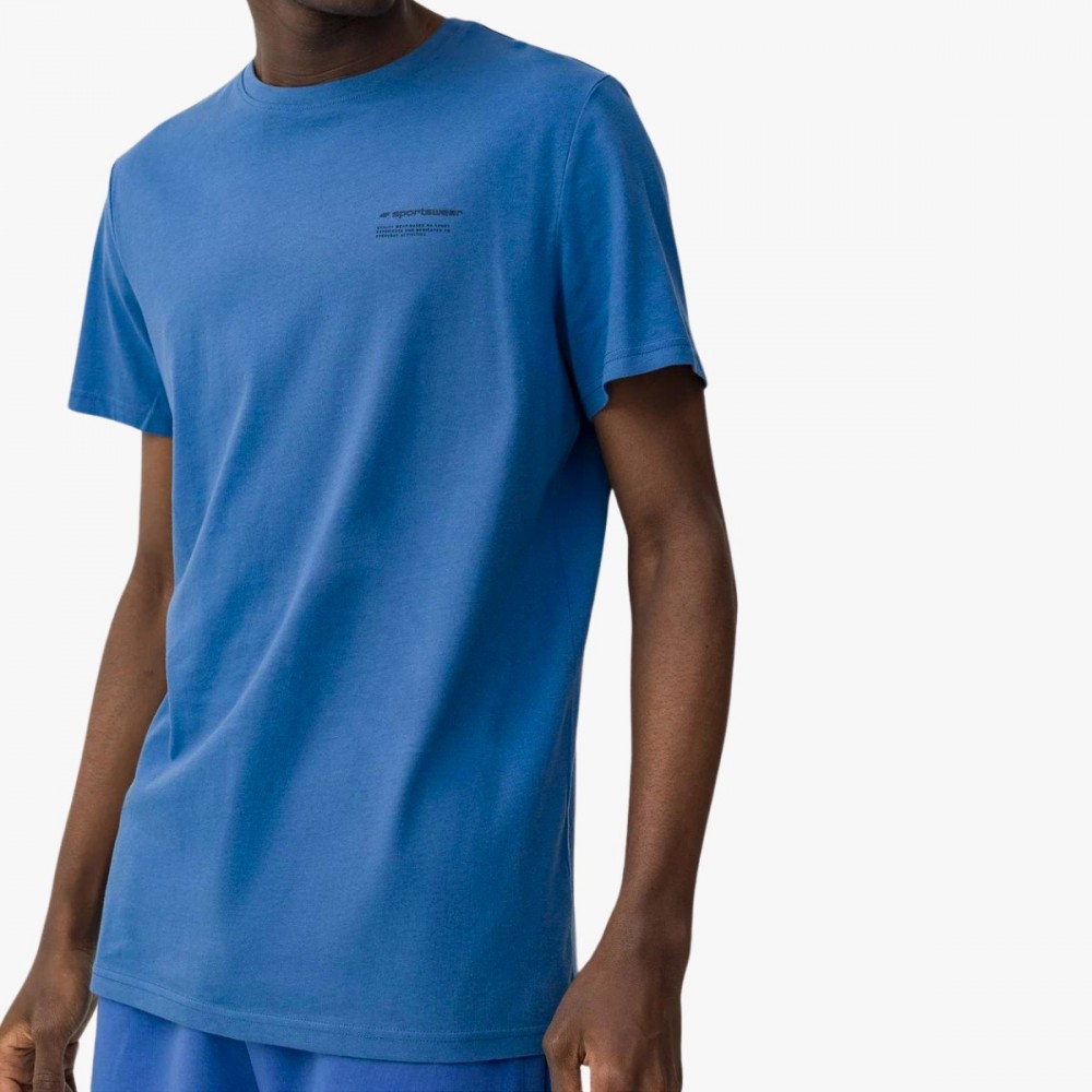 Koszulka Męska 4F T-Shirt Bawełniany Krótki Rękaw Niebieski