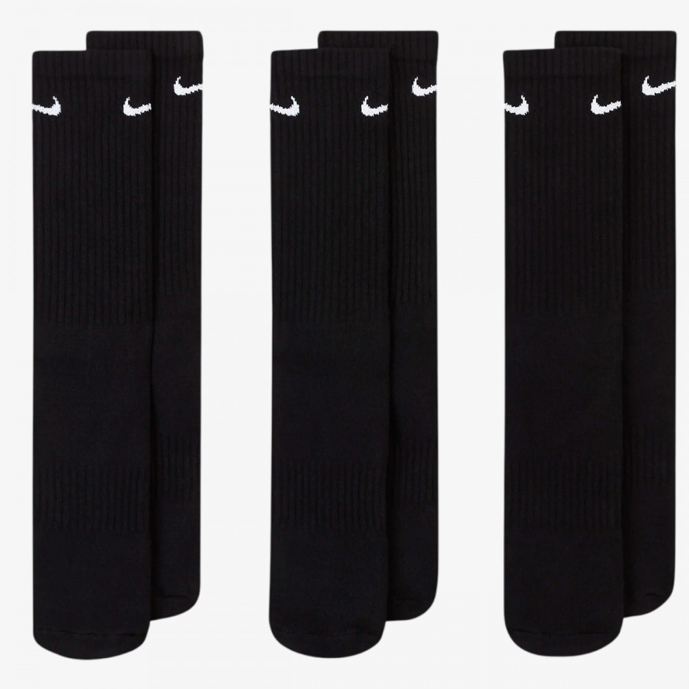 Skarpety Długie Nike Dri-Fit Czarne Komplet 3 Pary