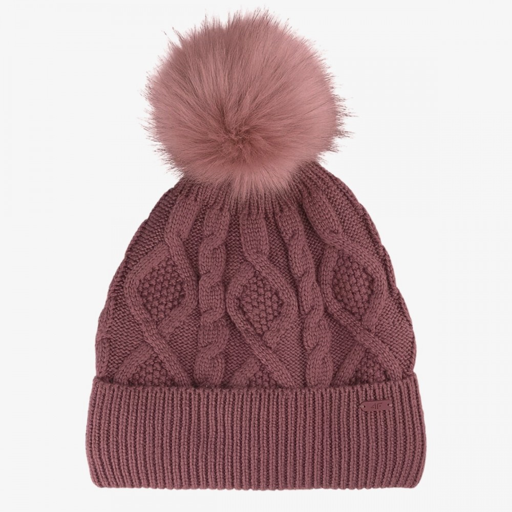 Czapka Zimowa 4F Damska Z Pomponem Burgund