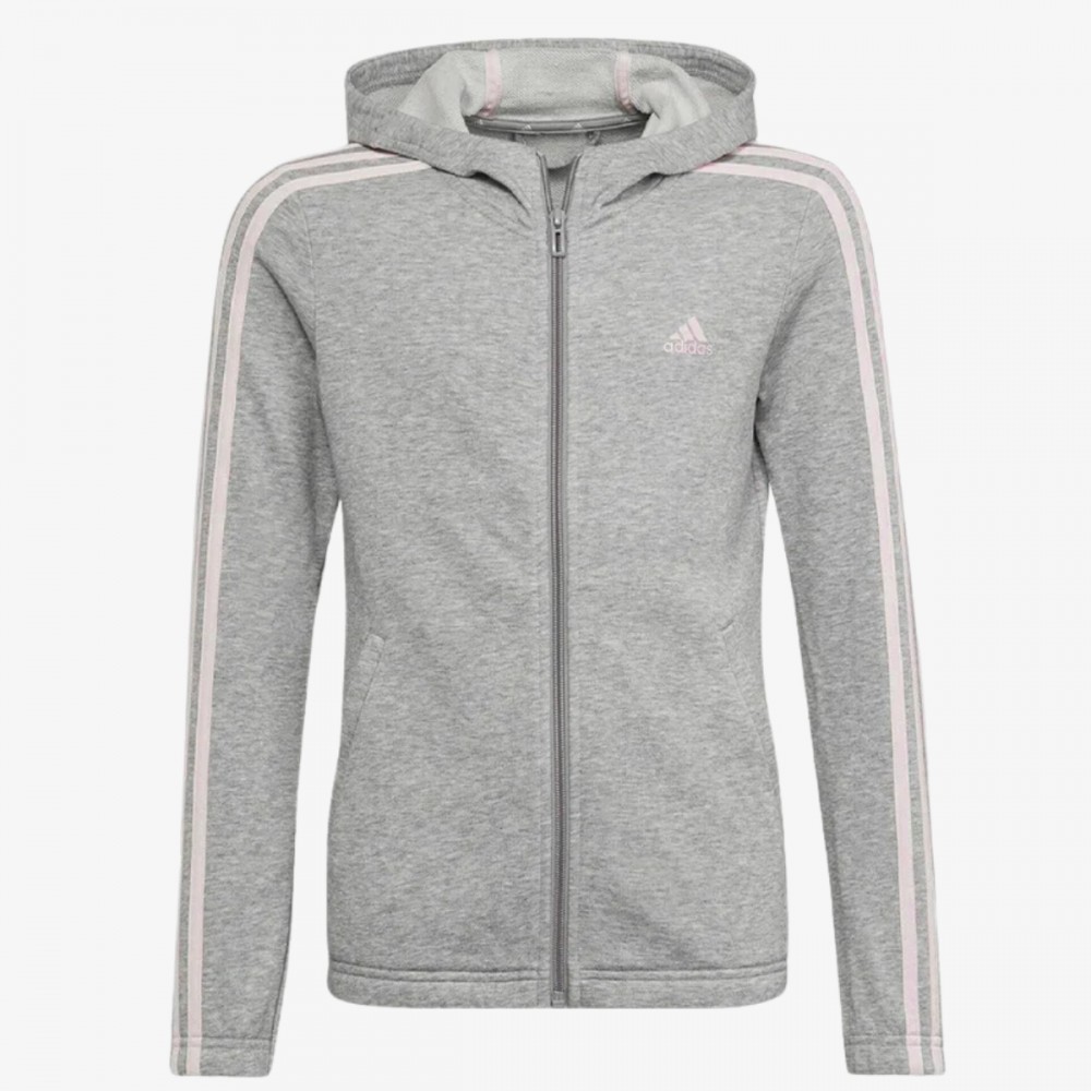 Bluza Dresowa Adidas Dziewczęca Rozpinana z kapturem Szara