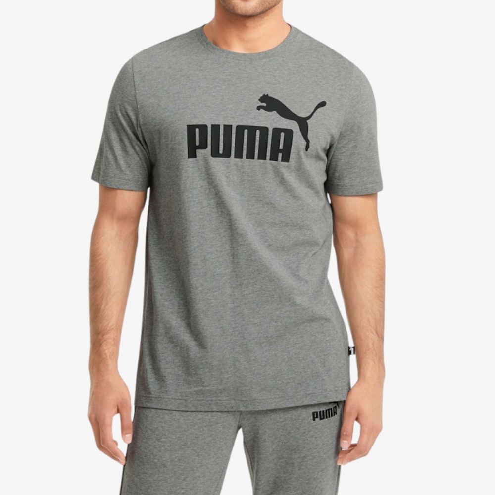 Koszulka Męska Puma T-Shirt Bawełna Szary Melanż