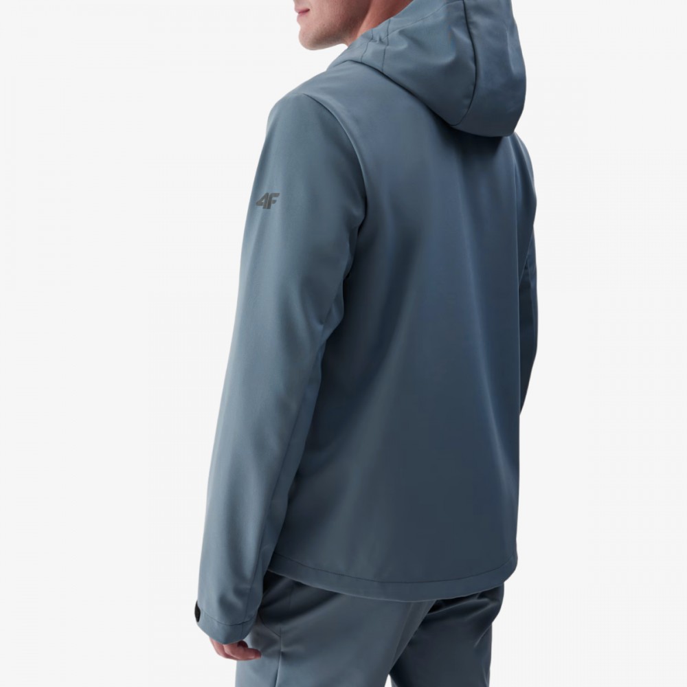 Kurtka 4F Męski Softshell Wiatrówka Zapinane Kieszenie Niebieska