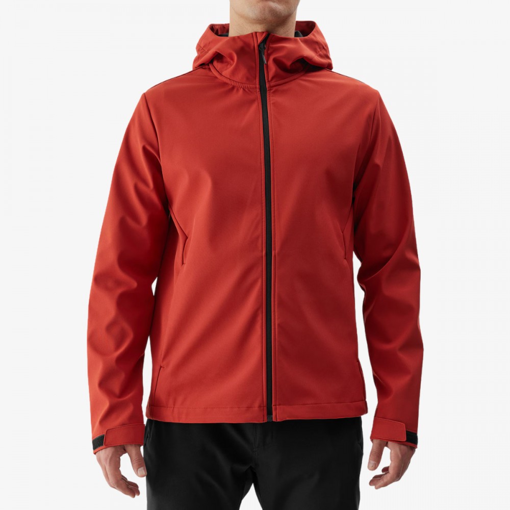 Kurtka 4F Męski Softshell Wiatrówka Zapinane Kieszenie Czerwona