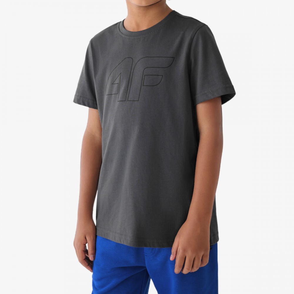Koszulka 4F Chłopięca Bawełniana T-shirt grafitowy