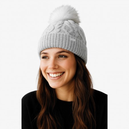 Czapka Zimowa 4F Damska Z Pomponem Szara