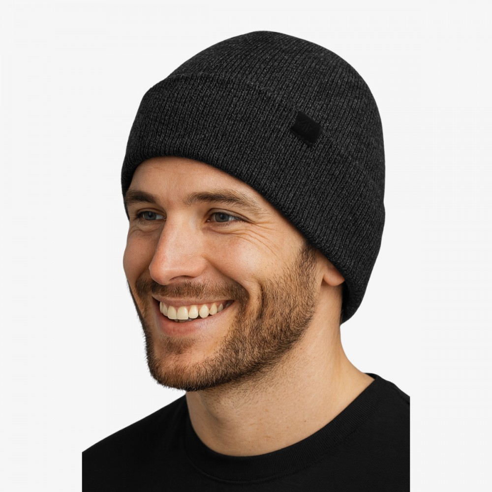 Czapka Zimowa 4F  Męska Dwuwarstwowa Ciemny Melanż