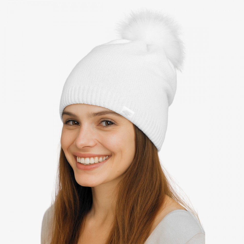 Czapka Damska 4F Zimowa Biała