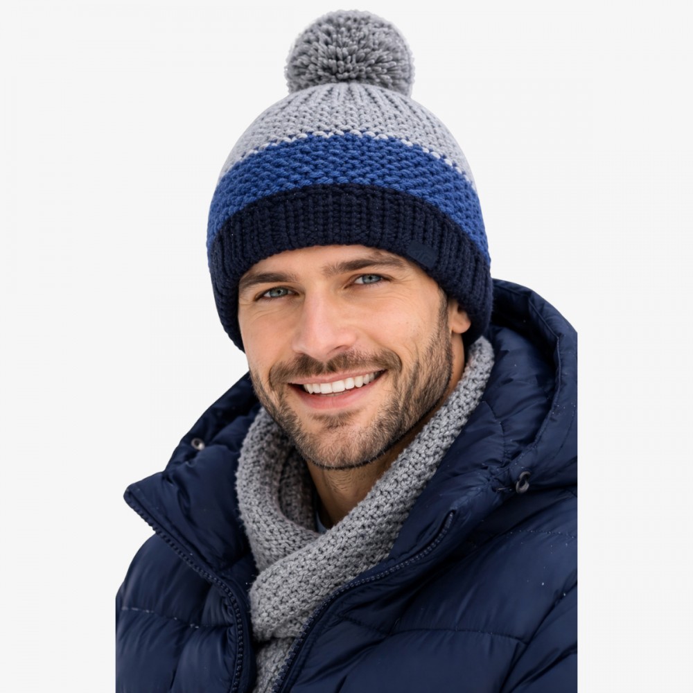 Czapka 4F Zimowa z Pomponem Ocieplana Męska